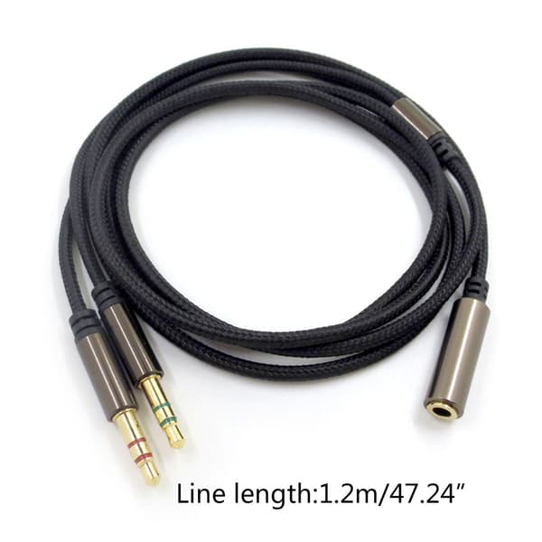 2 i 1 Hovedtelefonledning Universal Lyd-Udvidelsesadapterkabel til -hyperX Cloud II/Alpha-//Cloud Hovedtelefon