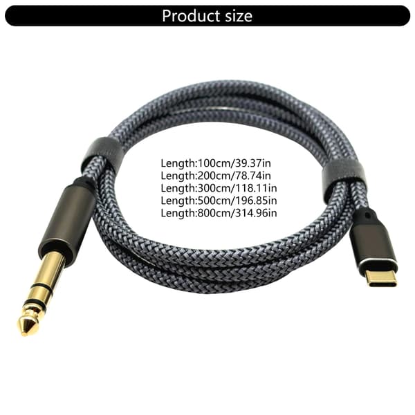 Universal USB Typ C till 6,5 mm TRS-adapterkabel Studio Grade Signalöverföringstråd för surfplatta 5m
