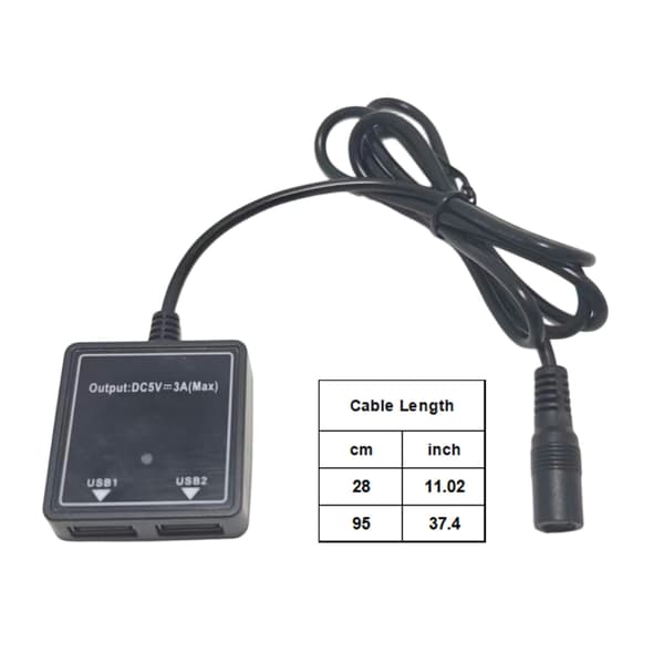 5V3A Hurtigopladningsadapter Solar Spændingsregulator 5v-30v til Solpanel USB-oplader til Telefon Kamera Opladningsadapter 28cm