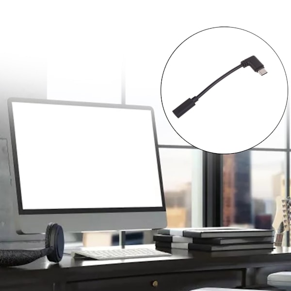 90 Graders Vinkel Dataöverföringskabel Micro USB till Typ C Adapter Sladd