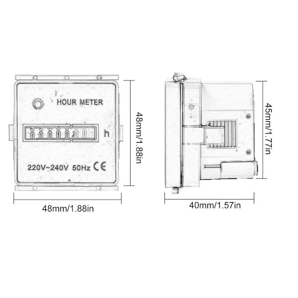 220V-240V 50Hz Elektroniska Hermetiska Räknare Nedräkningstimer för Luftkonditionering