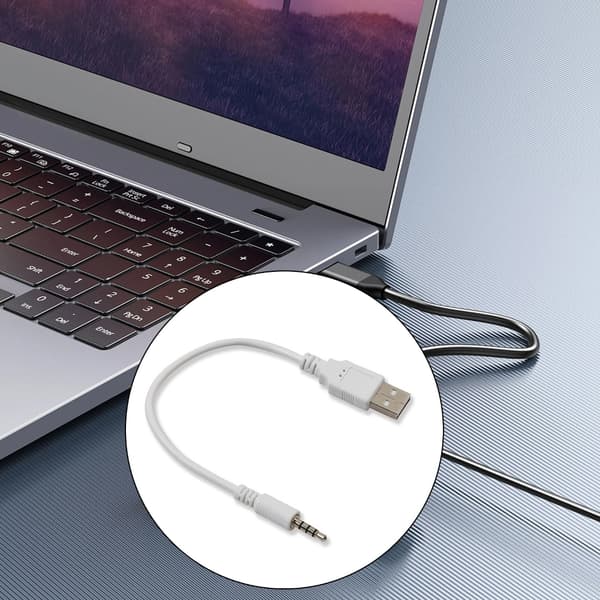 USB til 3,5 mm hanlydkabel med dobbelt opladningskapacitet, multifunktionel, 20 cm