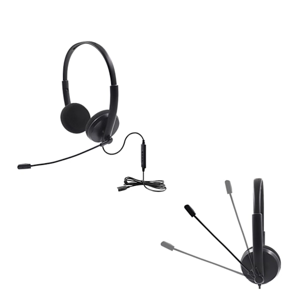 Högkvalitativt USB-headset, Call Center-headset, Hörlurar med volymkontroll