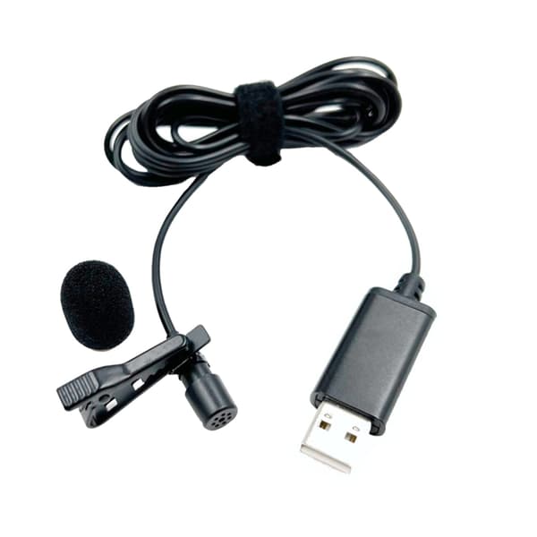Professionell Lavalier Lapel Slips Clip Enkelriktad Knapphålsmikrofon för PC 1.5 m