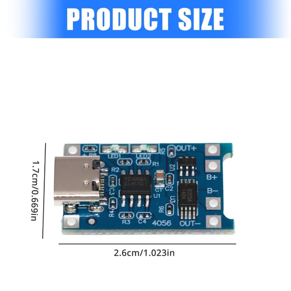 5 kpl tyypin C / Micros USB -liitännät 18650 litiumpariston latausmoduuli TYPE C interface