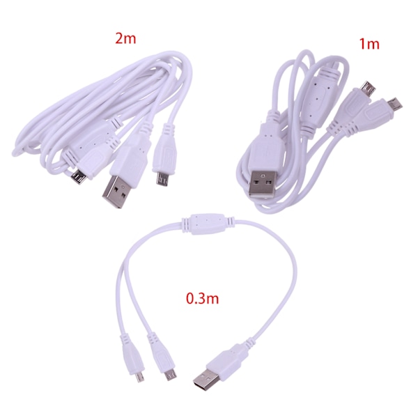 Multifunktionell 2 i 1 Laddningskabel USB till Dubbel Micro USB Laddarkabel Sladd för Andriod Mobiltelefon 0.för 3M/1M/2M 2m