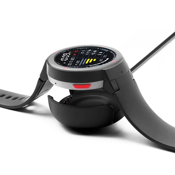 100 cm/39 tum Svart Laddningskabel för Verge 3/Verge Lite Smartwatch Laddningskabel Vaggor Bärbar Laddare