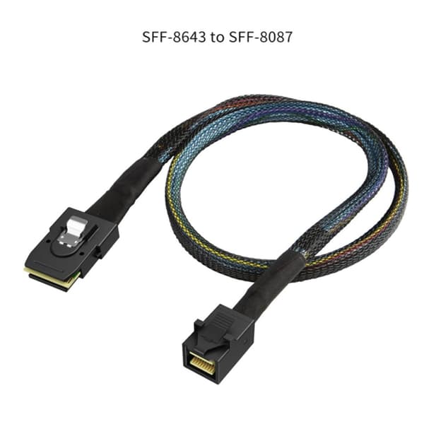 Højtydende internt MiniSAS SFF8643 til MiniSAS SFF8087 kabel 1m