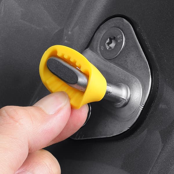 Pakke med 4 Auto Dørkantbeskytter Silikone Stødabsorberende Bufferpude Universal Beskyttelse mod Ridser og Buler Red