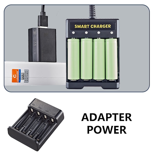 Universell Laddare för 1.2V AA/AAA Uppladdningsbara Batterier med LED Statusdisplay, USB-ingång Energibesparing