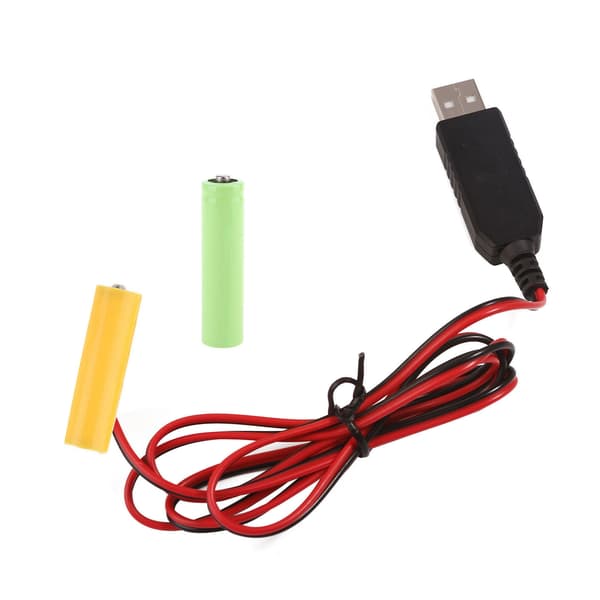 USB 5V 2A - 3V LR6 AA -pariston korvaava virtajohto null - 2m
