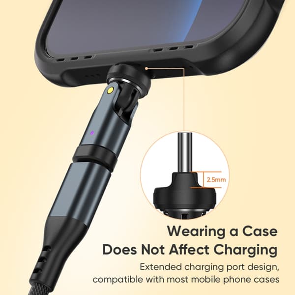 Flexibel Roterande USB C Adapter PD240W 5A Snabbladdning 480Mbps Överföring 2pc