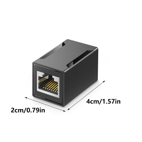 Versatilitys RJ45 Kobling Gigabit Inline Adapter til Cat7/Cat6 Netværkskabler null - Splitter black
