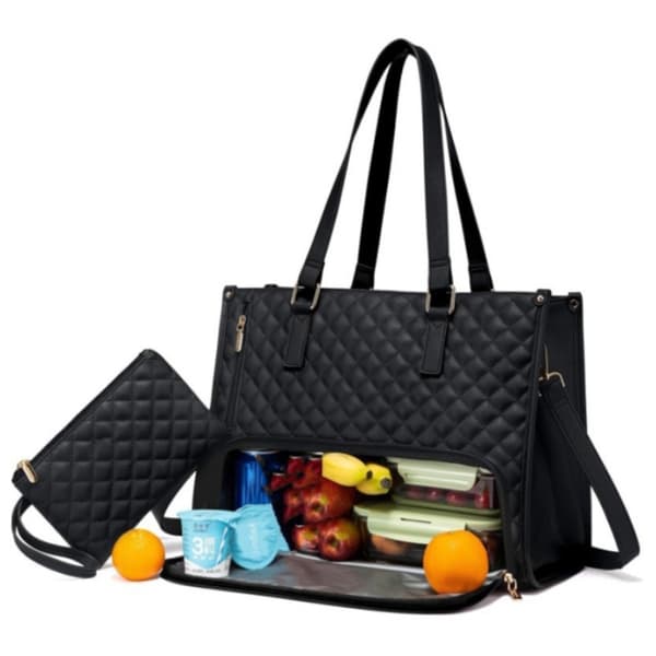 Förvaringsväska med lunchfack Laptopväska Förvaring med matlådefack Black