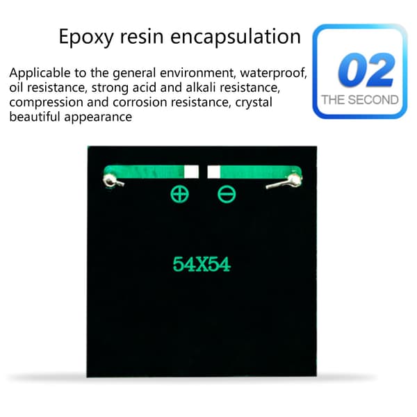 Olje-resistent Solar Droplet Panel 2V 100Mah Polykrystallinsk Solcellepanel