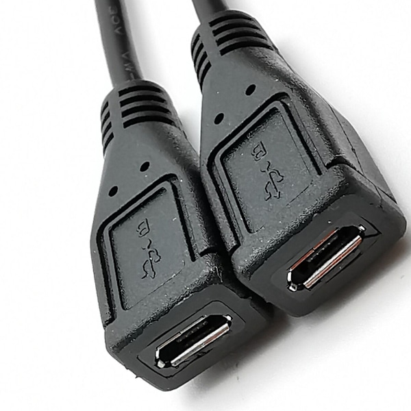 Splitter och Micro USB-kabel, 5-stifts hane till 2 honor Y-splitterkabel Vänster Höger Vinkel Laddaradapter Laddningsdatakabel Left bend