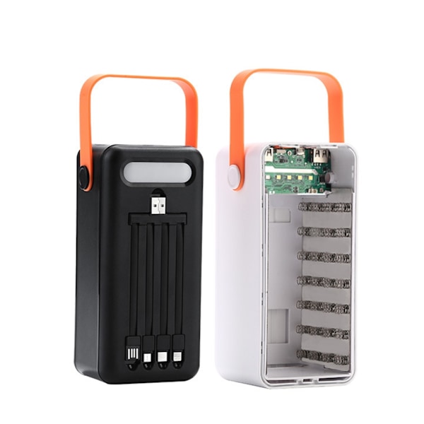Portabel Laddare Utan Batterier, Hölje för 35st 18650 Batterier, Power Bank Skal null - White standard versi