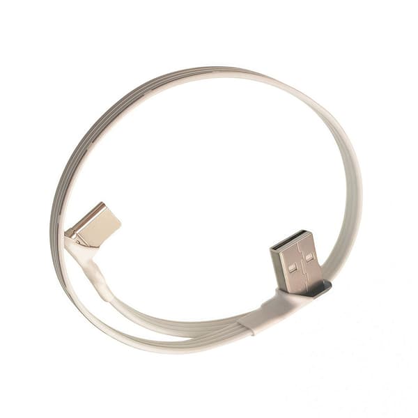 Fladt TPE USB 2.0 til Type C data-synkroniseringskabel med 90 graders vinklet stik 0.3m - AMLE CMST