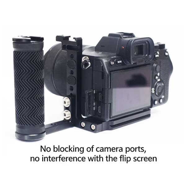 Robust Dobbelt Håndholdt Monteringsbur Til DSLR Kamera Stabilitetsramme null - Handle and cage