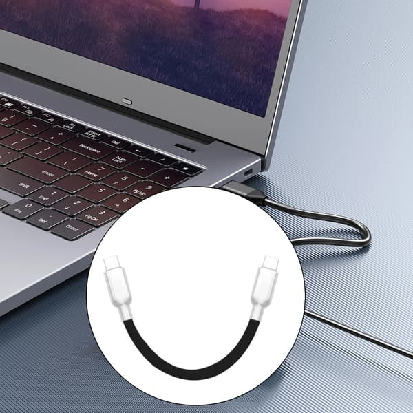 USB C Rak Huvud Datakabel Tråd Hane till Hane Typ C Data Synk Sladd Linje Black 35CM