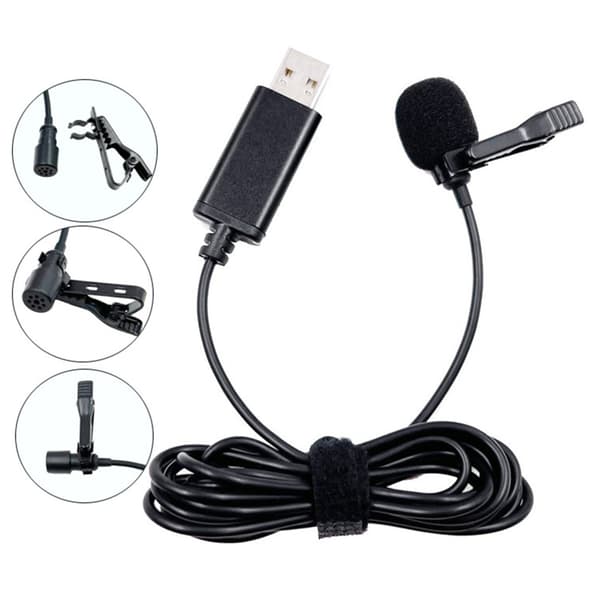 Professionel Lavalier Revers Slips Clip Unidirectional Knaphulsmikrofon til PC 1.5 m