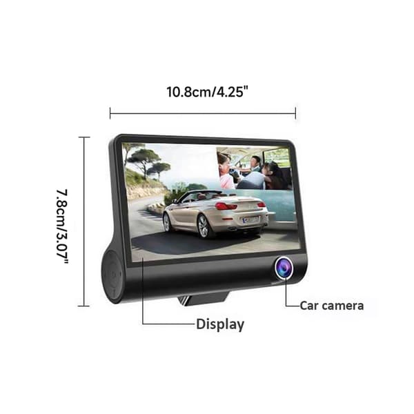 Full High-Definition Dual-Lens Autokamera DVR 4.0 tuuman LCD-näytöllä ja Loop-tallennuksella null - Button front 
