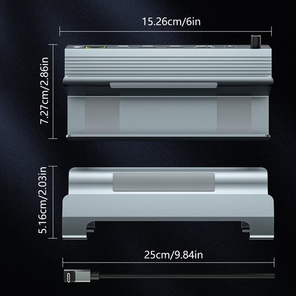 Bärbar USB C-dockningsstation med PD100W snabbladdning för surfplattor och bärbara datorer null - A