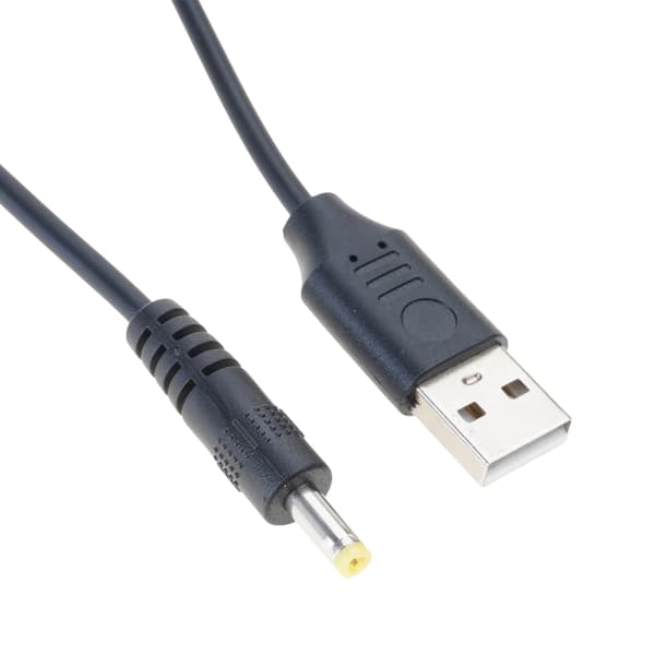 MultiLength USB til DC5V ladekabel for bærbare enheter 5V3A ladekabel 1.5m - 2.5x0.7mm