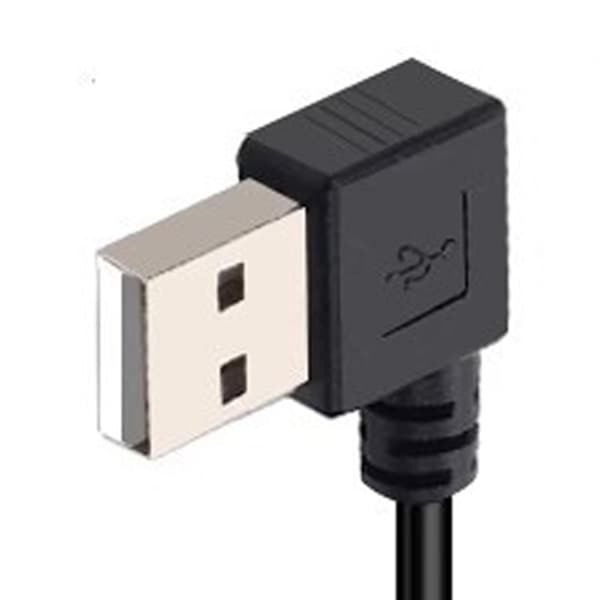 Bøybar kabel 25 cm skjøteledning plasttekstur for datasynkronisering og lading null - Double left bend