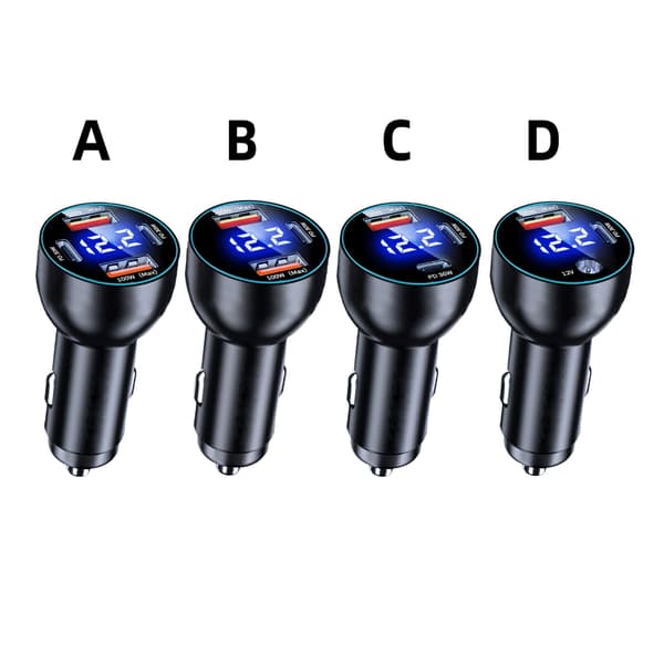 USB 100W PD30W Biloplader med digitalt display til smartphones og tablets USB PD DC5521