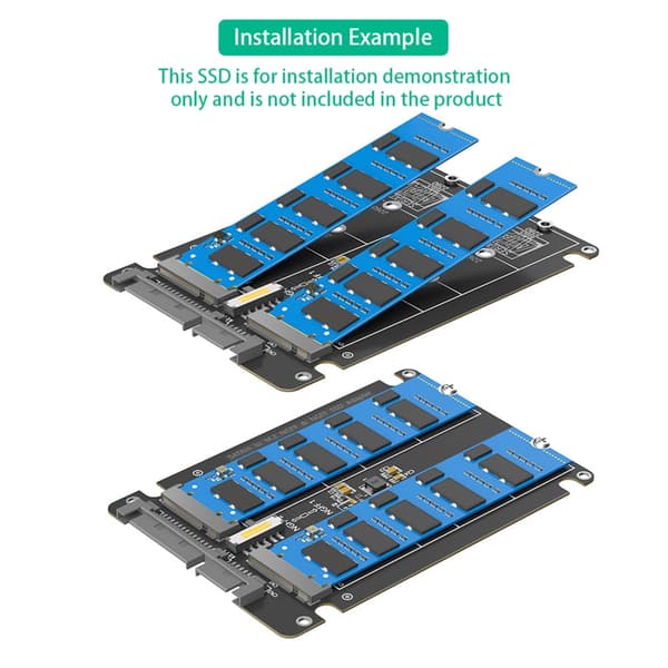 Rask hastighet 2 M.2 til SATA3.0-omformere PCB-kort for PC NAS og lagringsenheter