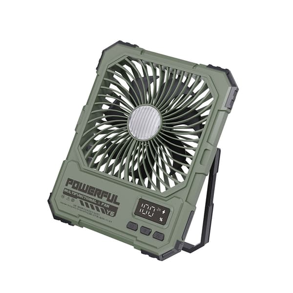 Bærbar campingventilator med 20000mAh strømkilde og kombineret lys til udendørs eventyr Green