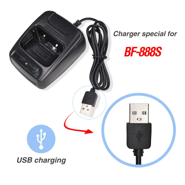 USB-laddningsdocka för skrivbord för BF666s/777s/888s/999s/C1 Tvåvägsradio