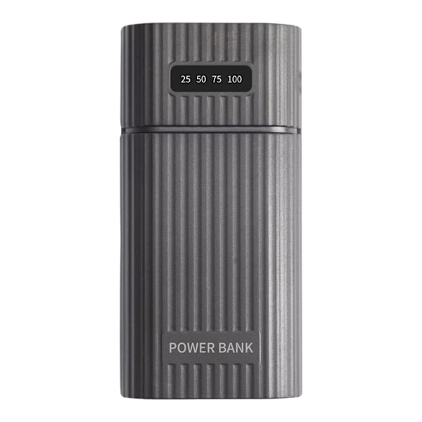 DIY Power Bank Kit Box för Fodral 18650 Batteriladdaradapter med LED-Ficklampa Black