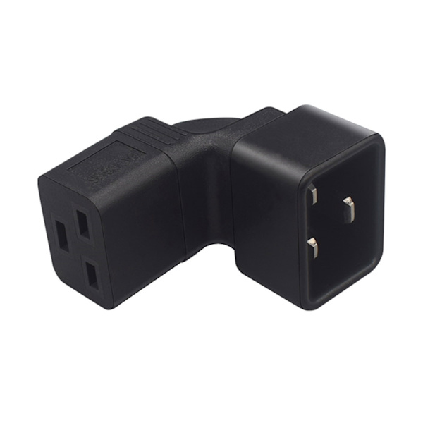 C20 till IEC320-C19 Strömadapter 3-polig Socket Konverteringsadapter Svart