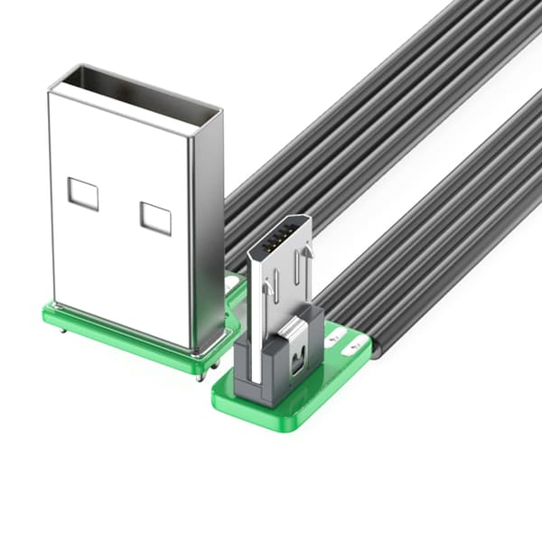 USB til USB 5-pinners rettvinklet kabel 480 Mbps dataoverføring og lading USB 2.0 10cm USB left