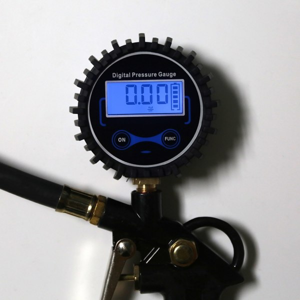 Digital Däckpump med Tryckmätare 200 PSI 0,05 Upplösning Gummislang Snabb Däckpump för Verkstad Hållbar