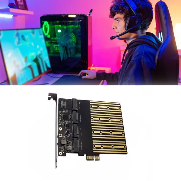 Flere drev PCIe X1 til 4 konverteringskort til M.2-drev Nem installation