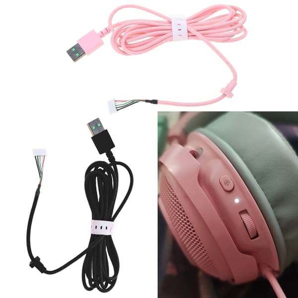 Erstatnings USB-hodetelefonkabel PVC-ledning for 7.1 V2 / Kitty Edition Black