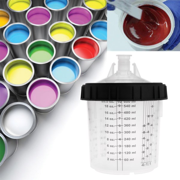 600ml/20 Oz Återanvändbar Färgkopp Vätskemätare Kopp Klar Plastkoppar Hållbara