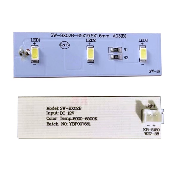 SW-BX02B Kylskåps-LED-ljusbräda DC12V Ingångs-ljusbräda Stabil Prestanda