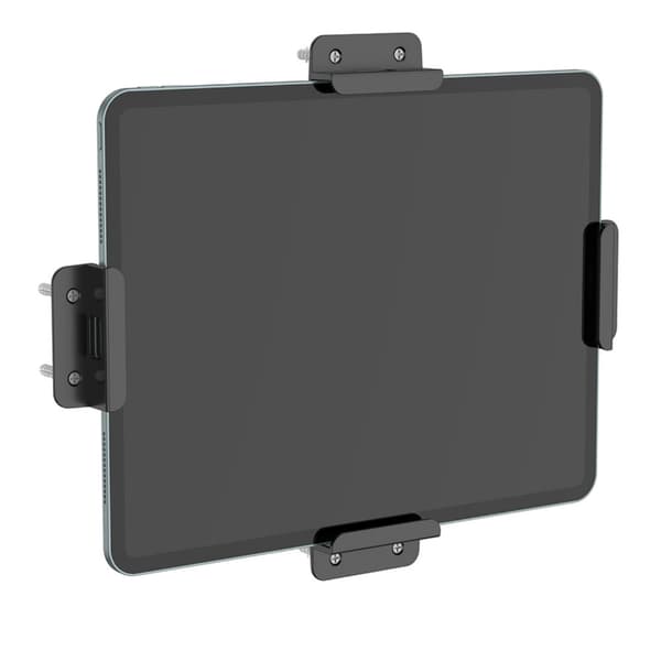 Tilaa säästävä tablettien seinäkiinnike itselukittuvalla mekanismilla, musta