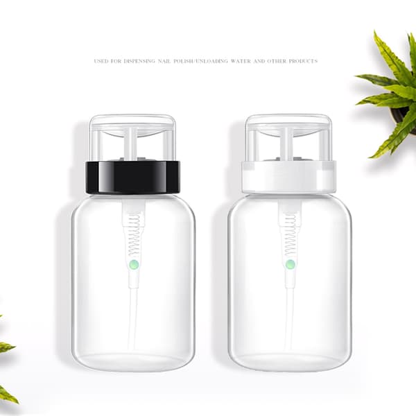 200ml Tryck ner Dispenser Nagellacksremover Pump Tomma Flaskdispensrar White