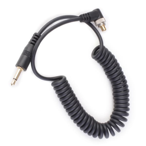 Justerbar PC til 3,5 mm han Flash Sync Ledning Kabel Han 90 Grader til Lige Hoved