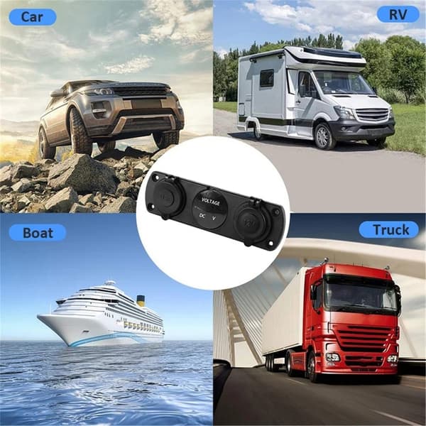 Dobbelt USB Hurtigoplader Lighterstik Oplader Hurtig Mobil Strøm Dobbelt USB Bil Red