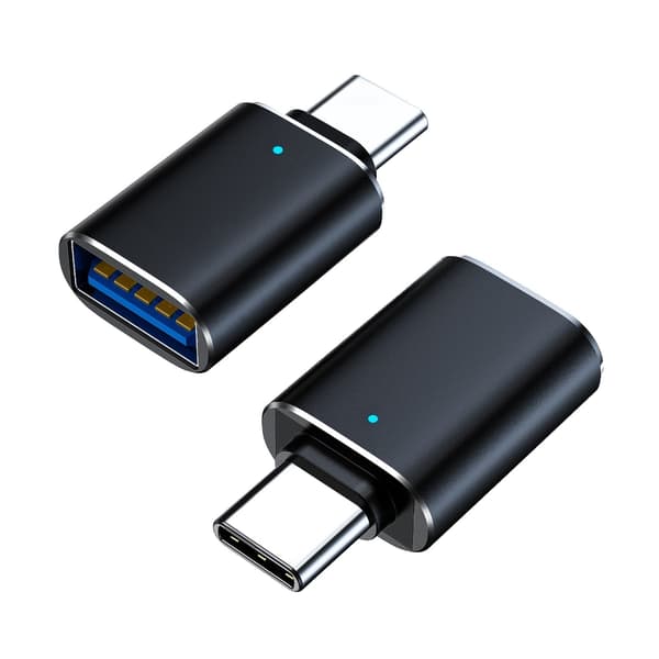 2 stk. USB C til USB-adapter for problemfri forbindelse med forskellige enheder Silver