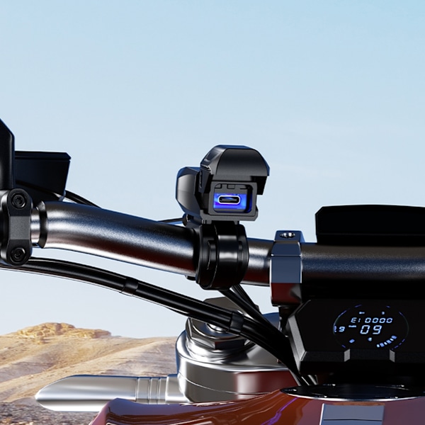 Motorcykel Fordonsmonterad Laddare Vattentät USB-C Adapter Typ-C Port Laddare