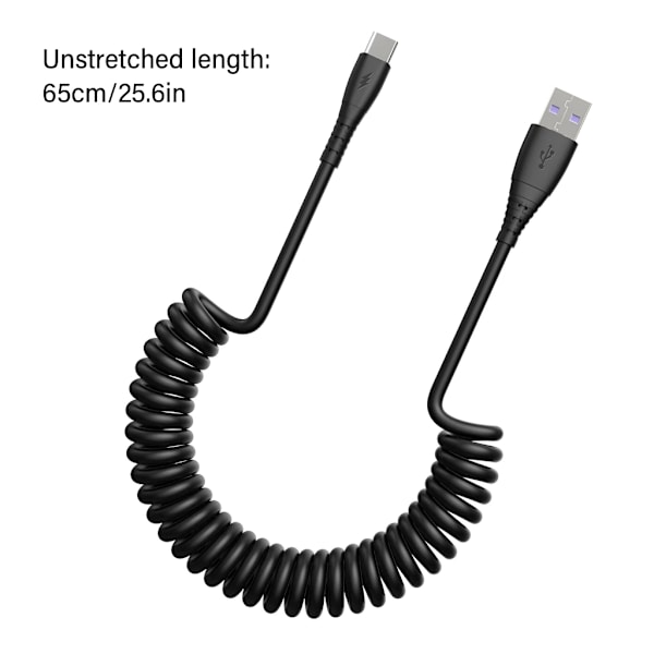 Retraktil USB A till Typ C Laddningskabel 480 Mbps Universal för USB-C Enheter