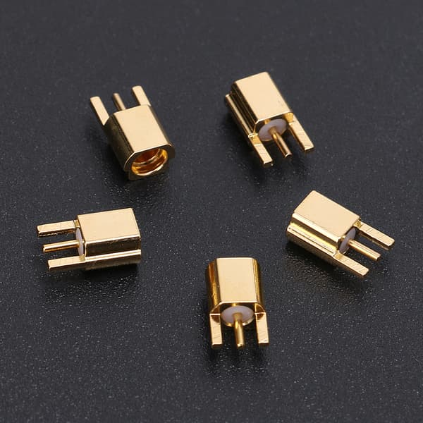 MMCX Honkontakt PCB-montering med lödning Rakt guldpläterat 3 stift