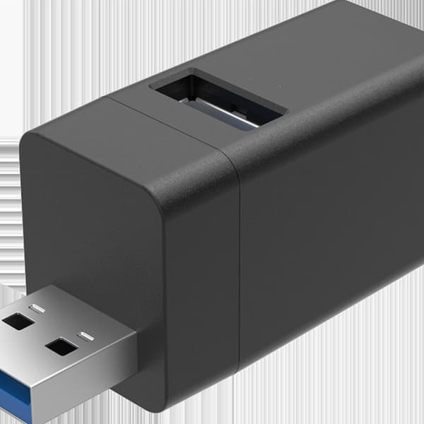 USB3.0 Hub USB2.0 Splitter Hurtig Hastighed Dataoverførsel 3 Port USB til Bærbar Black